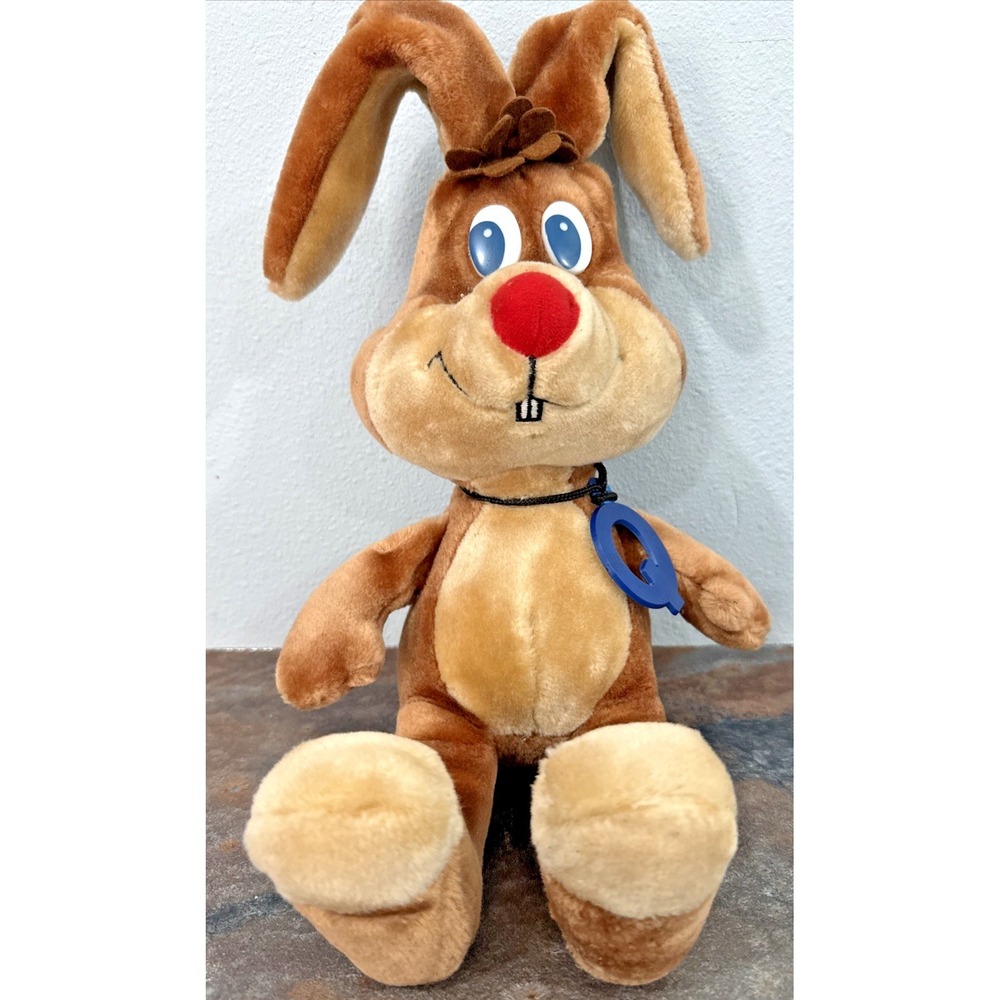Vintage Nestle Quik Bunny Plush 1985 Trudy 14" Nesquik Rabbit Blue Q Tag